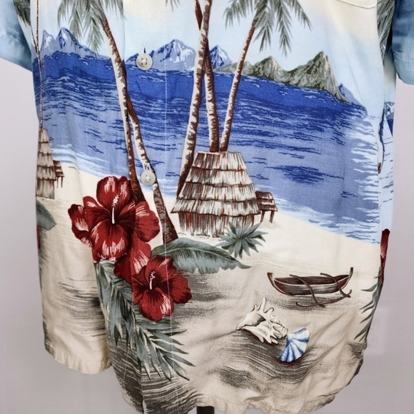 PIERRE CARDIN- Vintage Ocean View Mens XL Tropical Hawaiian Shirt - Picture 5 of 7